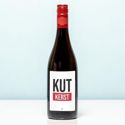 Wijnfles Kut Kerst - Rood (Merlot)
