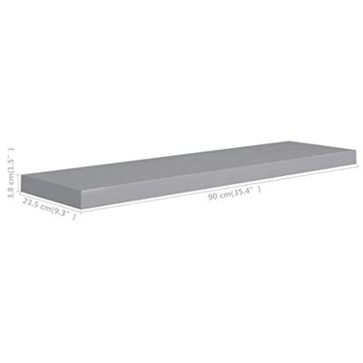 Wandschappen zwevend 4 st 90x23,5x3,8 cm MDF grijs Wandschappen zwevend 4 st 90x23,5x3,8 cm MDF grijs