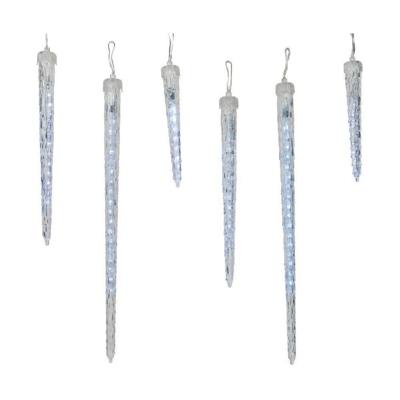LED icicle display buiten 250cm-76L transparent/koel wit - Lumineo