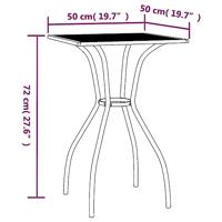 Tuintafel 50x50x72 cm staalgaas antracietkleurig - thumbnail