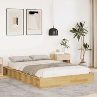 Bedframe zonder matras 120x200 cm massief hout eiken - thumbnail