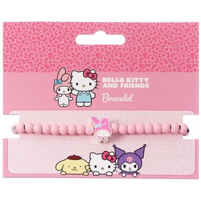 Hello Kitty Bracelet pink beads with My Melody Charm 21 cm