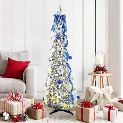 Kunstkerstboom met 100 LED met standaard Groen 150 cm PVC