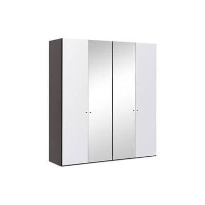 Goossens Kledingkast Easy Storage Ddk, Kledingkast 203 cm breed, 220 cm hoog, 2x glas draaideur en 2x spiegel draaideur midden