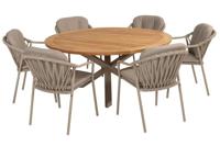 Manitoba diningset met Prado tafel latte teak rond dia. 160 cm Taste - Taste - thumbnail