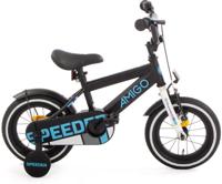AMIGO Speeder 12 Inch Jongens Terugtraprem Zwart/Blauw - thumbnail