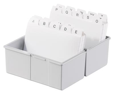 HAN 977-11 Kaartenbox Lichtgrijs Aantal kaarten (max.): 300 kaarten DIN A7 liggend Staalscharnier, Deksel als extra bak te gebruiken