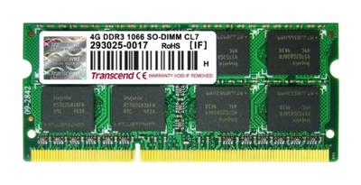 TS512MSK64V1N - Geheugen - DDR3 (SO-DIMM) - 4 GB: 1 x 4 GB - 204-PIN - 1066 MHz / PC3-8500 - CL7
