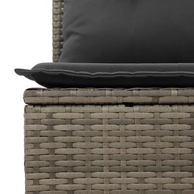5-delige Loungeset met kussens poly rattan grijs - thumbnail