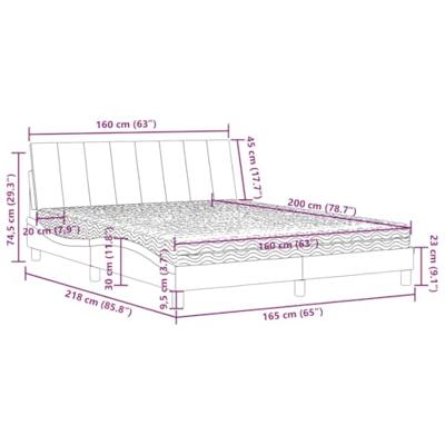 Bed met matras fluweel roze 160x200 cm