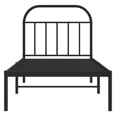 Bedframe met hoofdbord metaal zwart 90x190 cm Bedframe met hoofdbord metaal zwart 90x190 cm