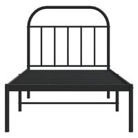 Bedframe met hoofdbord metaal zwart 90x190 cm - thumbnail