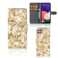Samsung Galaxy A22 5G | Bookcase | Marmer Goud - thumbnail