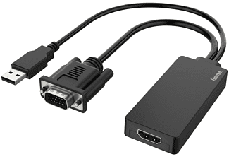Hama Video-adapter, VGA+USB-stekker - HDMI-aansluiting, Full-HD 1080p HDMI kabel