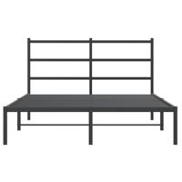 Bedframe met hoofdbord metaal zwart 140x200 cm - thumbnail