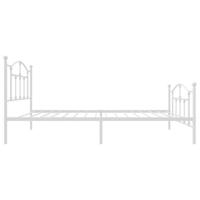 Bedframe met hoofd- en voeteneinde metaal wit 90x200 cm - thumbnail