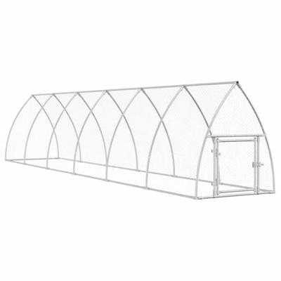 VidaXL Kippenhok 600x105x120 cm gegalvaniseerd staal zilverkleurig