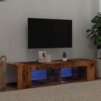 Tv-meubel met LED 135x39x30 cm bewerkt hout oud hout - thumbnail