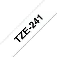 Gelamineerde Tape voor Labelmakers Brother TZE241 Zwart/Wit 18mm - thumbnail