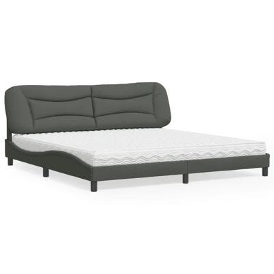 Bed met matras "Hvar" stof donkergrijs 200x200 cm