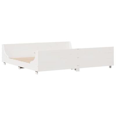 Bedframe zonder matras massief grenenhout wit 180x200 cm