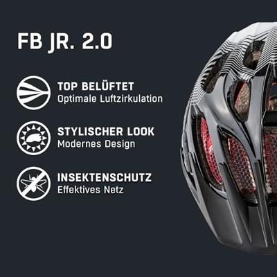 Olympic Sportswear Alpina sports kinderhelm fb jr. 2.0 50-55 zwart/wit/rood - thumbnail