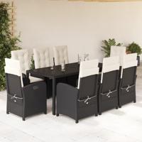 9-delige Tuinset poly rattan zwart - thumbnail