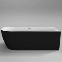 Vrijstaand Hoekbad Sanilux Moon Rechts 180x80x60 Zwart Wit - thumbnail
