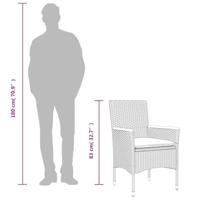 Tuinstoelen 2 st met kussens poly rattan grijs - thumbnail