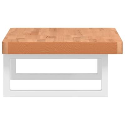 Badkamer wandschap staal en massief beukenhout