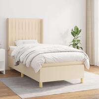 Boxspring met matras stof crèmekleurig 90x190 cm - thumbnail