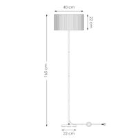 Scandinavische stijl Vloerlamp - Corduroy Lampenkap - Cilinder - Wit - ø40 x 165 cm - E27 Fitting - Geschikt voor Woonkamers en slaapkamers - met Voetschakelaar - thumbnail