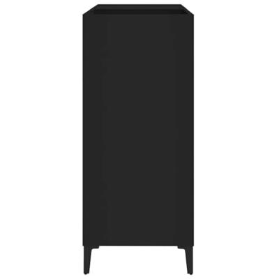 Platenkast 84,5x38x89 cm bewerkt hout zwart - thumbnail