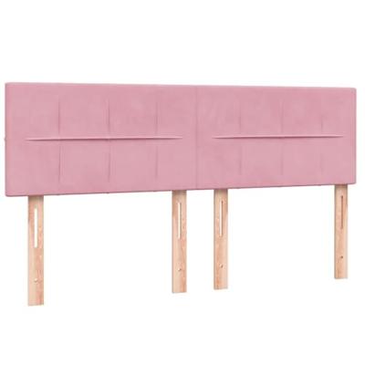 Boxspring met matras fluweel roze 160x220 cm