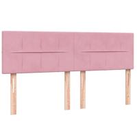 Boxspring met matras fluweel roze 160x220 cm - thumbnail