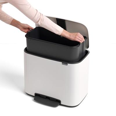 brabantia Bo 121388 Pedaalemmer (groot) 36 l Staal (l x b x h) 363 x 540 x 440 mm Wit Met voetpedaal 1 stuk(s) - thumbnail
