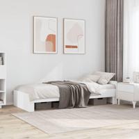 Bedframe bewerkt hout wit 75x190 cm - thumbnail