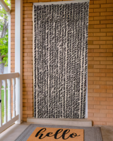 Vliegengordijn Kattenstaarten Zwart-Wit gemeleerd - 100cm x 230cm - thumbnail