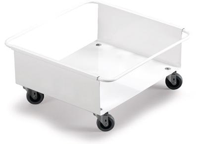 Vuilnisemmertrolley met 4 zwenkwielen recyclingcontainer 90 l wit DURABLE
