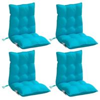 VidaXL Stoelkussens 2 st lage rug oxford stof turquoise - thumbnail