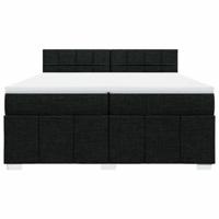 Boxspring met matras stof zwart 200x200 cm - thumbnail