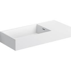 Wastafel Clou Wash Me 75x32x12 cm Solid Surface (Rechts)