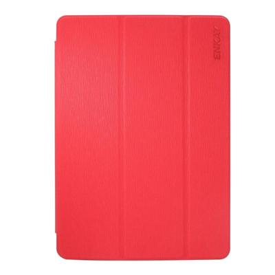 iPad 2017 horizontaal Tandenstoker structuur PU leren + kunststof onderzijde ENKAY Flip Hoesje met houder & slaap / ontwaak functie (rood)