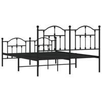 Bedframe met hoofd- en voeteneinde metaal zwart 140x200 cm - thumbnail