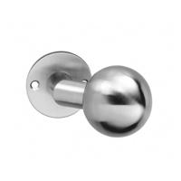 Knop bol/schuin vast op rozet plat 2mm RVS - thumbnail