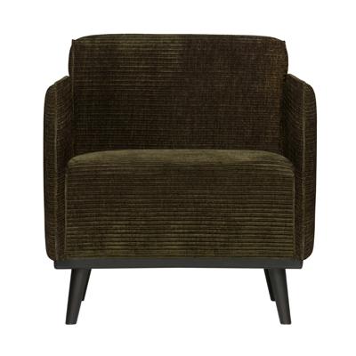WOOOD Fauteuil 'Statement' Met Armleuning, Rib, kleur Warm Groen