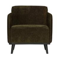 WOOOD Fauteuil 'Statement' Met Armleuning, Rib, kleur Warm Groen - thumbnail