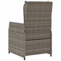 Tuinstoelen 2 st verstelbaar poly rattan grijs - thumbnail
