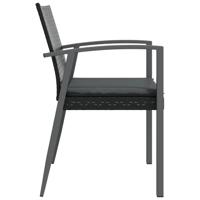 Tuinstoelen 4 st met kussens 56,5x57x83 cm poly rattan zwart - thumbnail