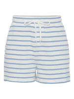 Dames pyjama korte broek - Zomer shorts - Blauw gestreept - Katoenen losse korte pyjamabroek - thumbnail